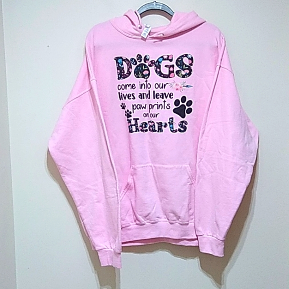 Dog Pawprint Pink Hoodie